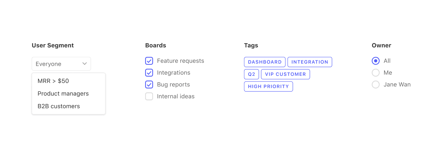 Canny features for showing off your product roadmap