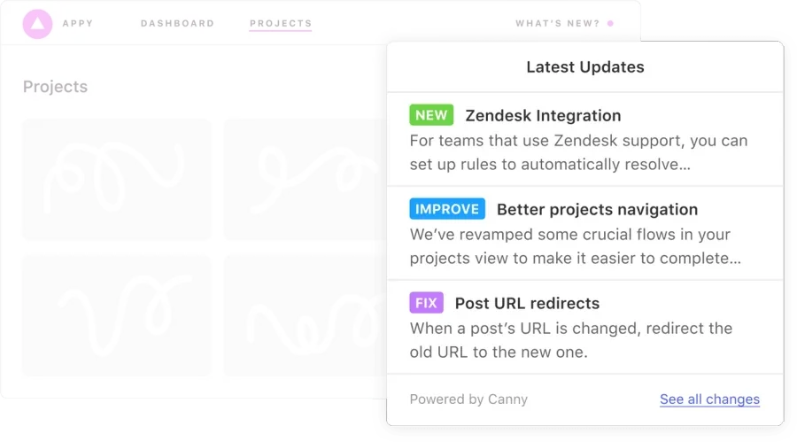 Customers notified through changelog the moment their idea ships.