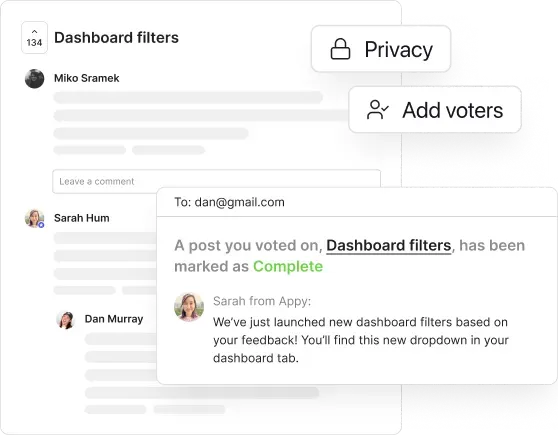 An email following up to a specific user for a feedpack post marked as complete.