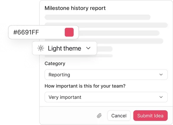 Customization of a company's color and theme.